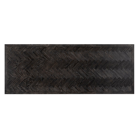 Bonita Parquet Black & Brass Frame Rectangle 8-10 Seater Dining Table Large